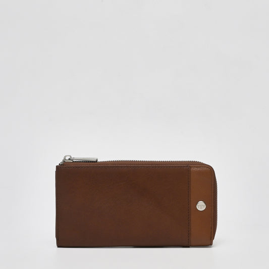 Dark Brown Leather Full Zipper Long Wallet - TGLW0733LN3ML3 - Tocco Toscano Malaysia