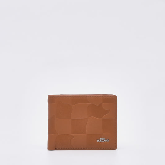 Brown Embross Leather Tri Flod Wallet - TGWT0312LN3MK4 - Tocco Toscano Malaysia