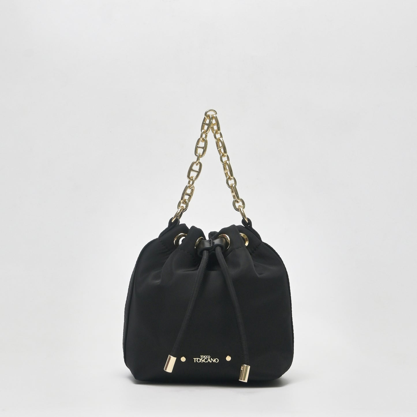Chain-Handle Satin Bucket Bag - TLHB0911NN3BK3 BLACK - Tocco Toscano Malaysia