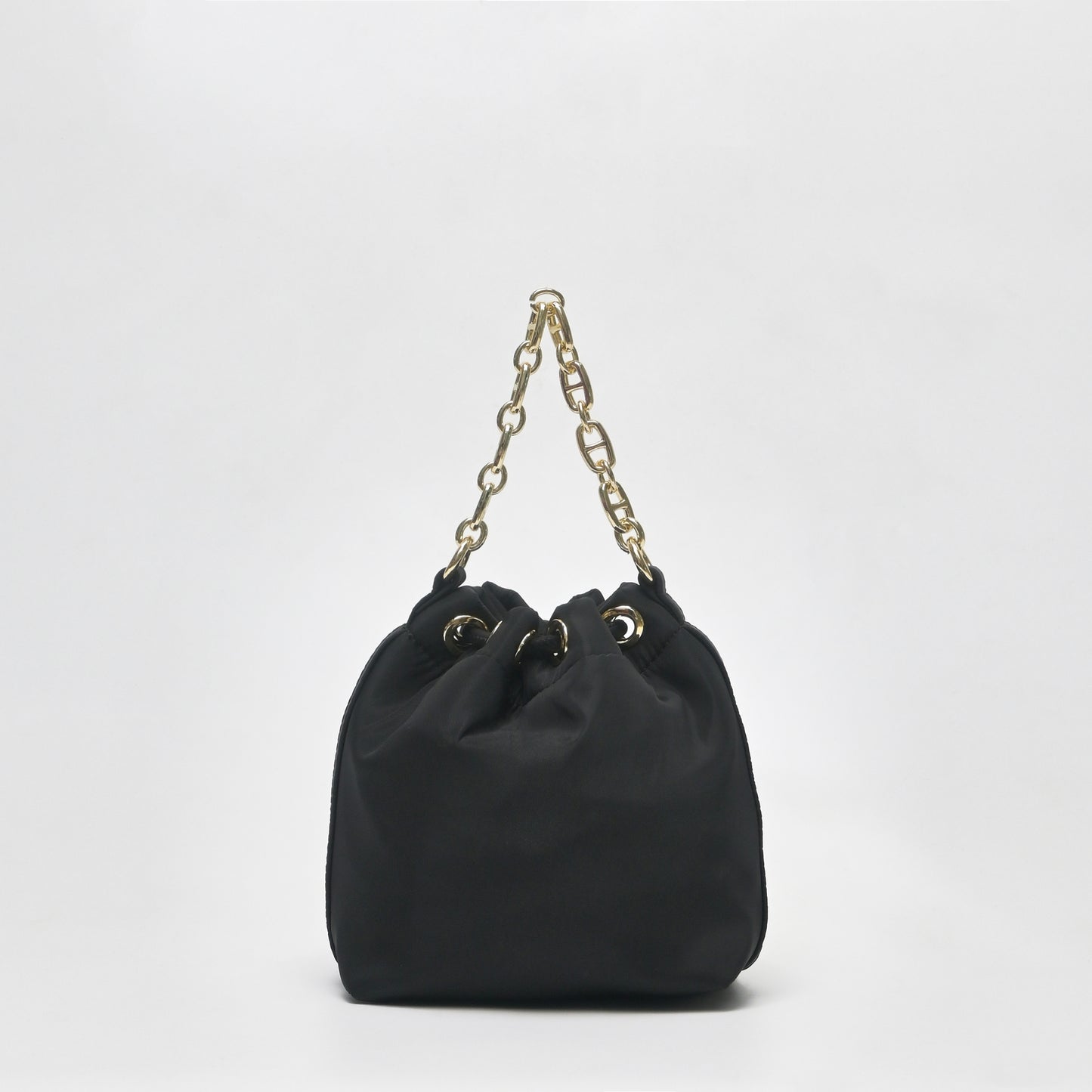 Chain-Handle Satin Bucket Bag - TLHB0911NN3BK3 - Tocco Toscano Malaysia