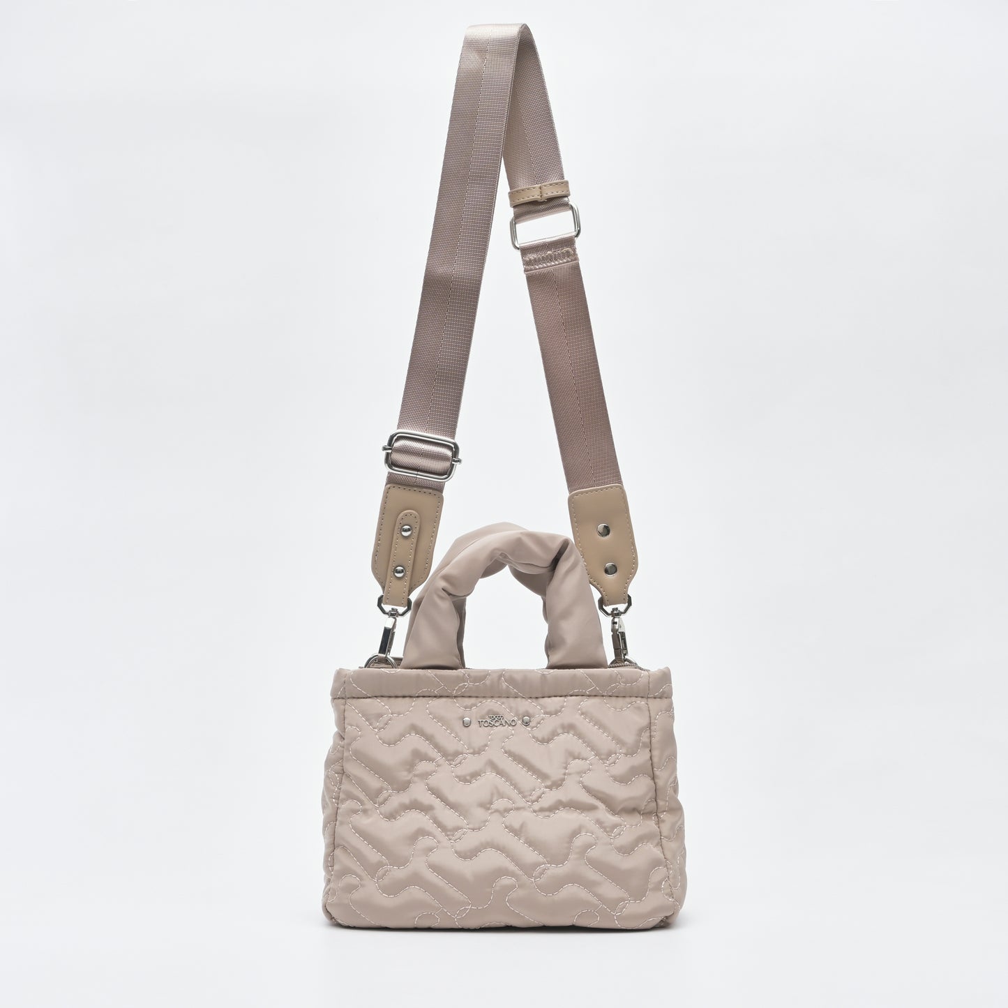 Beige Embroidery Puffer Handle Bag - TLHB2412NN3BI4 - Tocco Toscano Malaysia