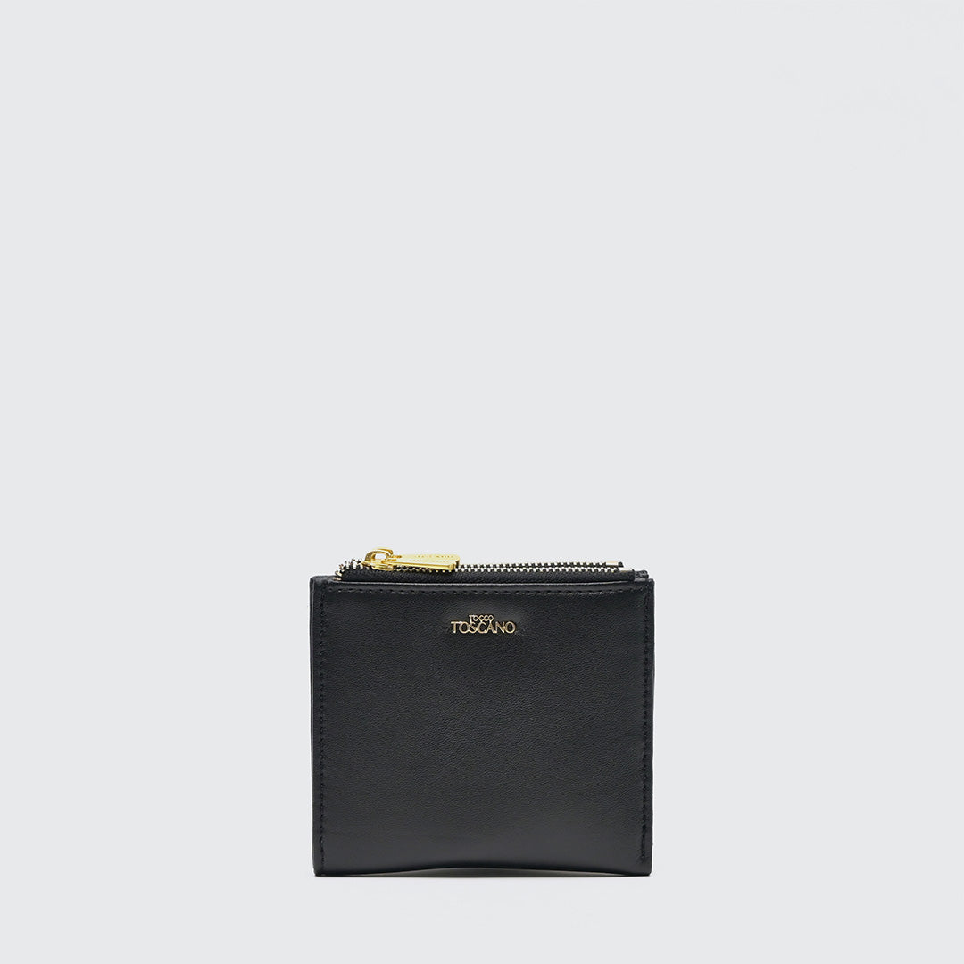 Black Two Fold Short Wallet - TLSP0112PN3BC4 - Tocco Toscano Malaysia