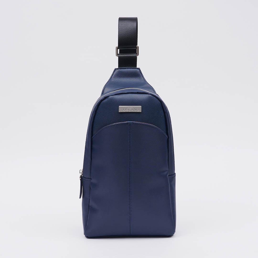 Stefao Casual Nylon Chest Bag With Front Zip Pocket - TGEB1934NN3MK2 Blue - Tocco Toscano Malaysia