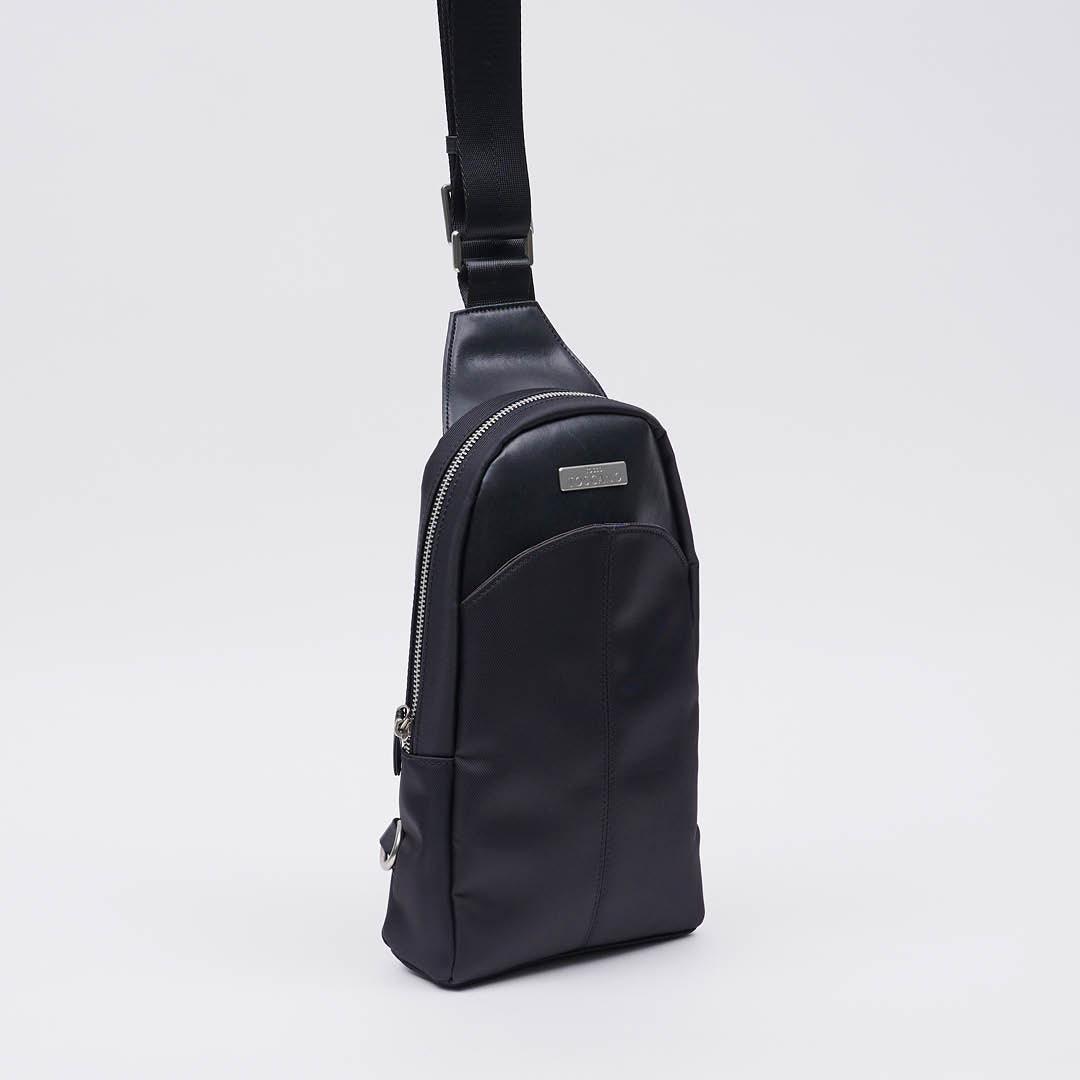 Stefao Casual Nylon Chest Bag With Front Zip Pocket - TGEB1934NN3MK2 - Tocco Toscano Malaysia