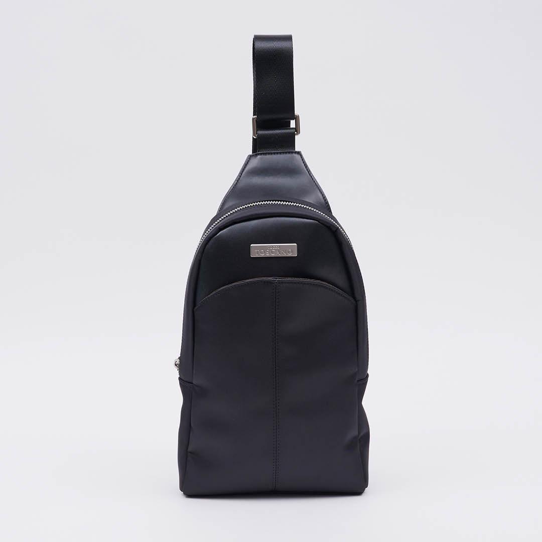 Stefao Casual Nylon Chest Bag With Front Zip Pocket - TGEB1934NN3MK2 Black - Tocco Toscano Malaysia