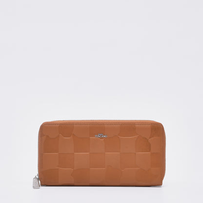 Embross Leather Full Zipper Long Wallet - TGLW0322LN3MK4 Brown - Tocco Toscano Malaysia