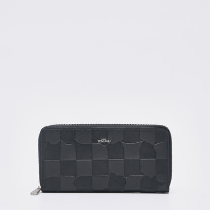 Embross Leather Full Zipper Long Wallet - TGLW0322LN3MK4 Black - Tocco Toscano Malaysia