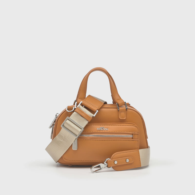 Light Brown Urban Bowling Top Handle Bag - TLHB0412PN3MH5 - Tocco Toscano Malaysia