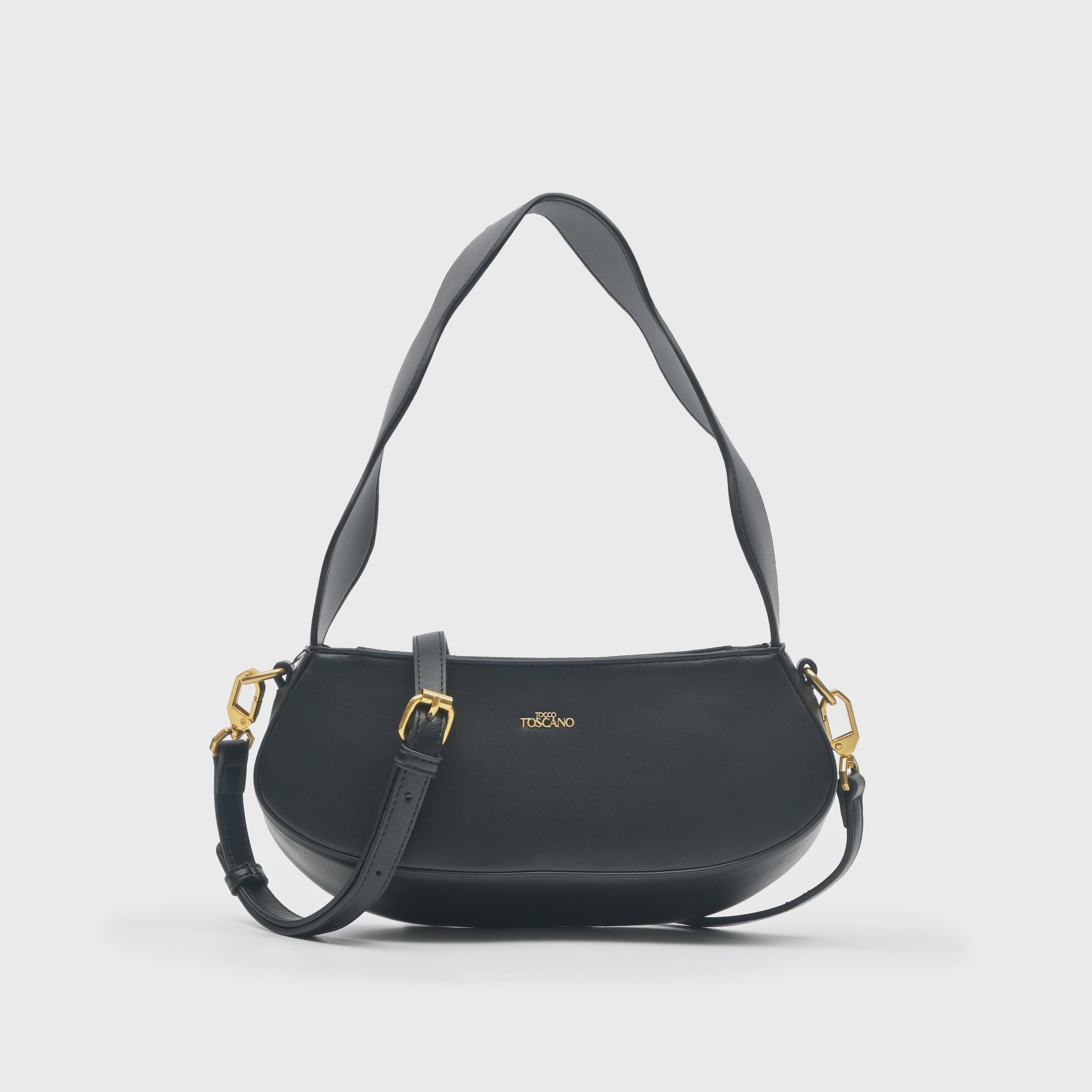 Black Wavy Shoulder Bag - TLHB0711PN3BI5 - Tocco Toscano Malaysia