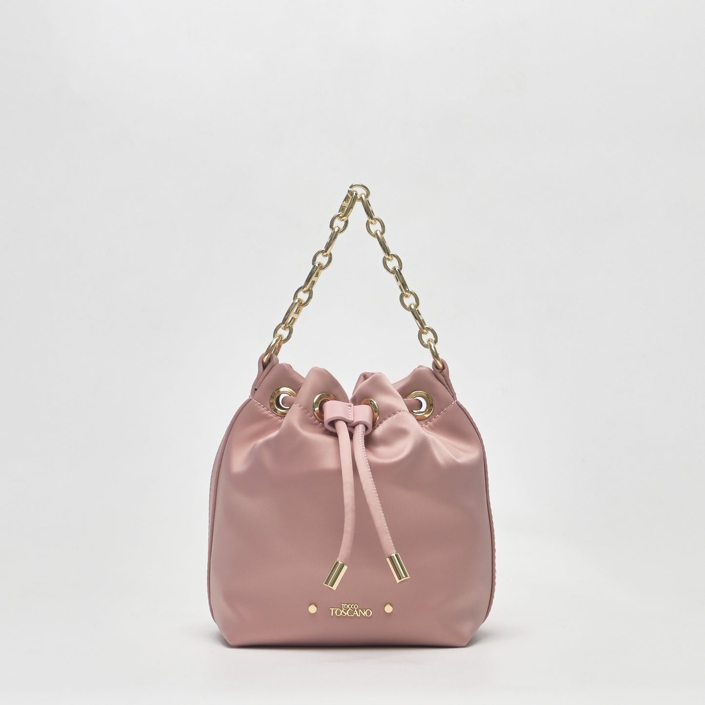 Chain-Handle Satin Bucket Bag - TLHB0911NN3BK3 PINK - Tocco Toscano Malaysia