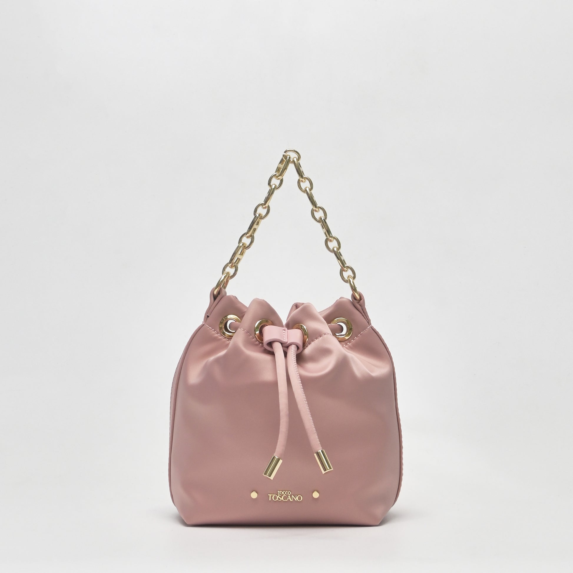 Chain-Handle Satin Bucket Bag - TLHB0911NN3BK3 PINK - Tocco Toscano Malaysia