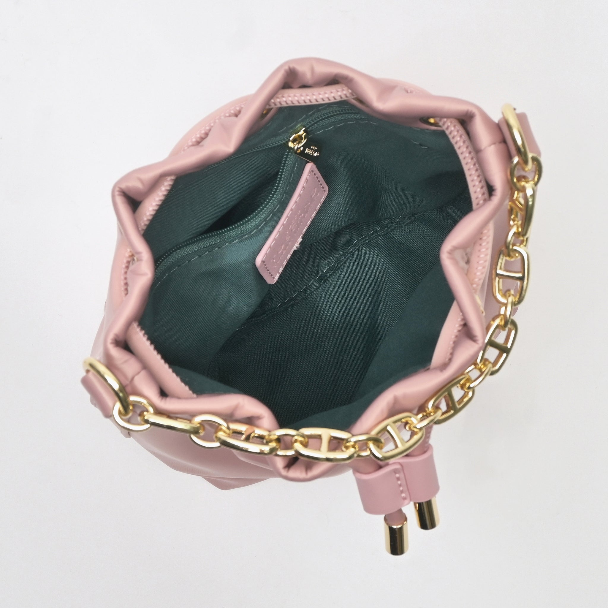 Chain-Handle Satin Bucket Bag - TLHB0911NN3BK3