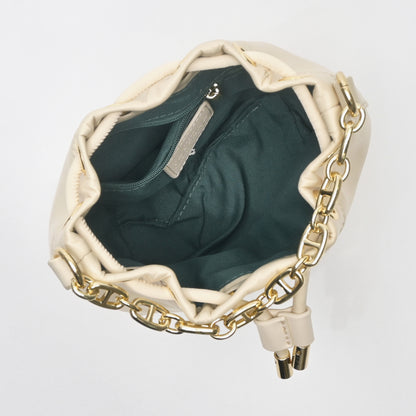 Chain-Handle Satin Bucket Bag - TLHB0911NN3BK3 - Tocco Toscano Malaysia