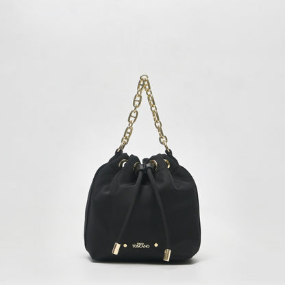 Chain-Handle Satin Bucket Bag - TLHB0911NN3BK3 BLACK - Tocco Toscano Malaysia