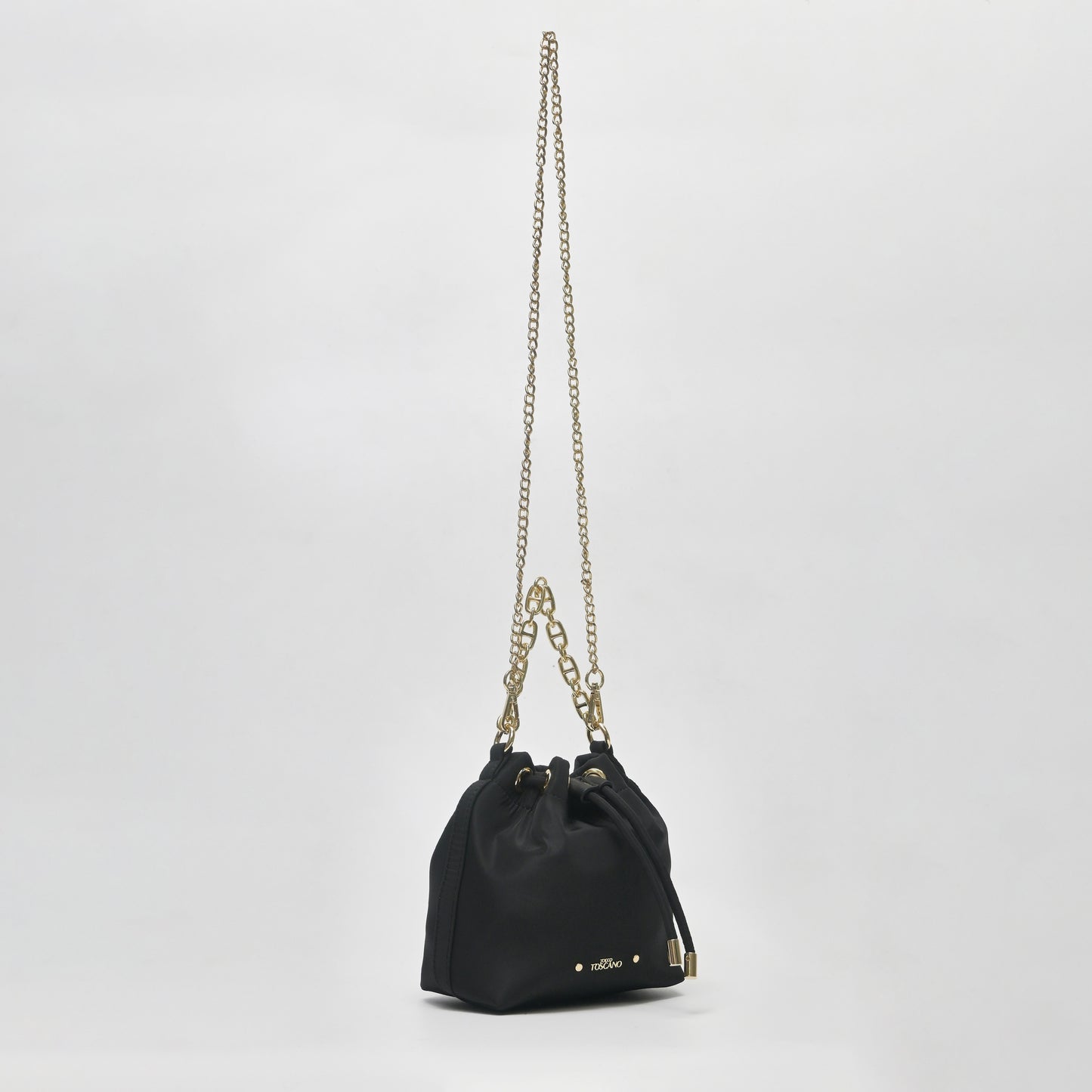 Chain-Handle Satin Bucket Bag - TLHB0911NN3BK3 - Tocco Toscano Malaysia