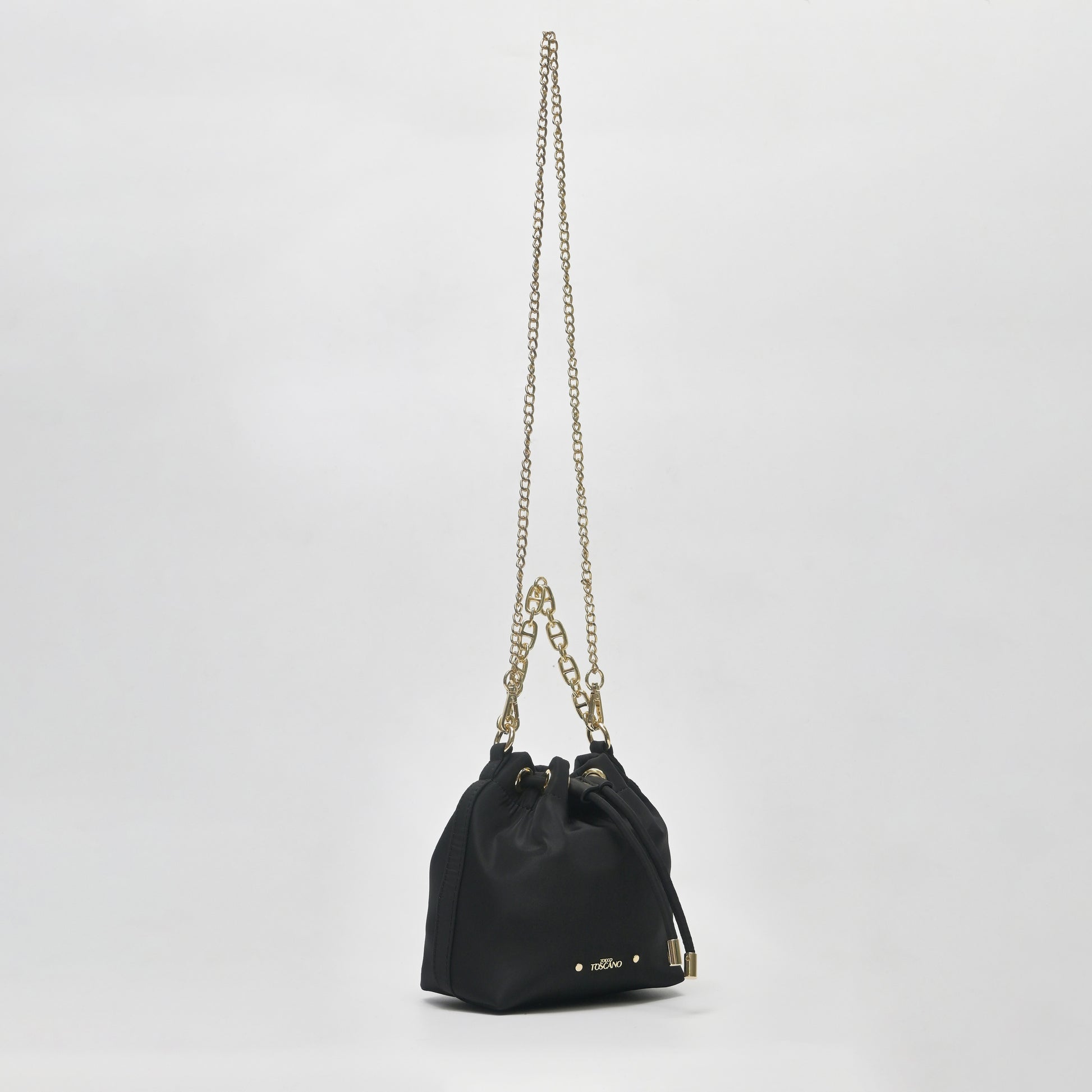 Chain-Handle Satin Bucket Bag - TLHB0911NN3BK3 - Tocco Toscano Malaysia