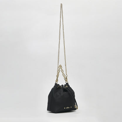 Chain-Handle Satin Bucket Bag - TLHB0911NN3BK3 - Tocco Toscano Malaysia