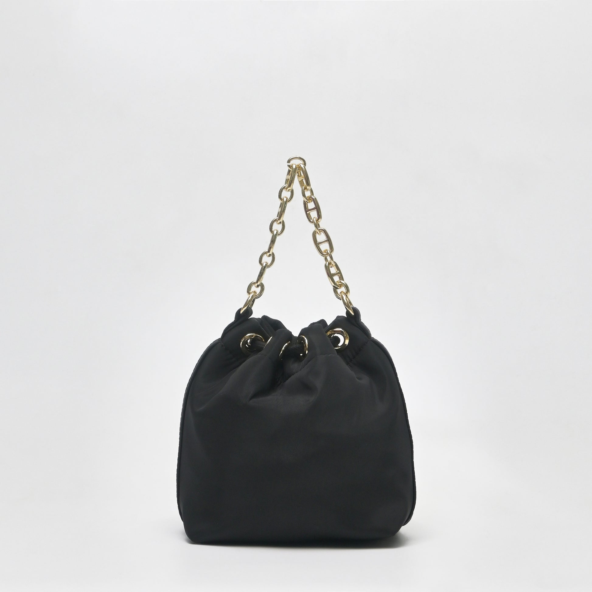 Chain-Handle Satin Bucket Bag - TLHB0911NN3BK3 - Tocco Toscano Malaysia
