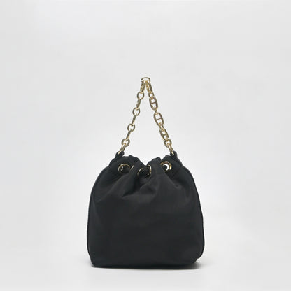 Chain-Handle Satin Bucket Bag - TLHB0911NN3BK3 - Tocco Toscano Malaysia