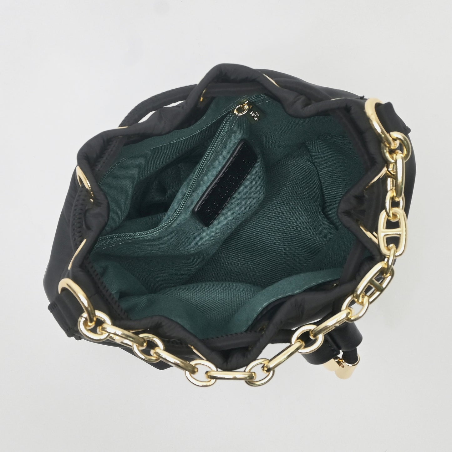 Chain-Handle Satin Bucket Bag - TLHB0911NN3BK3 - Tocco Toscano Malaysia
