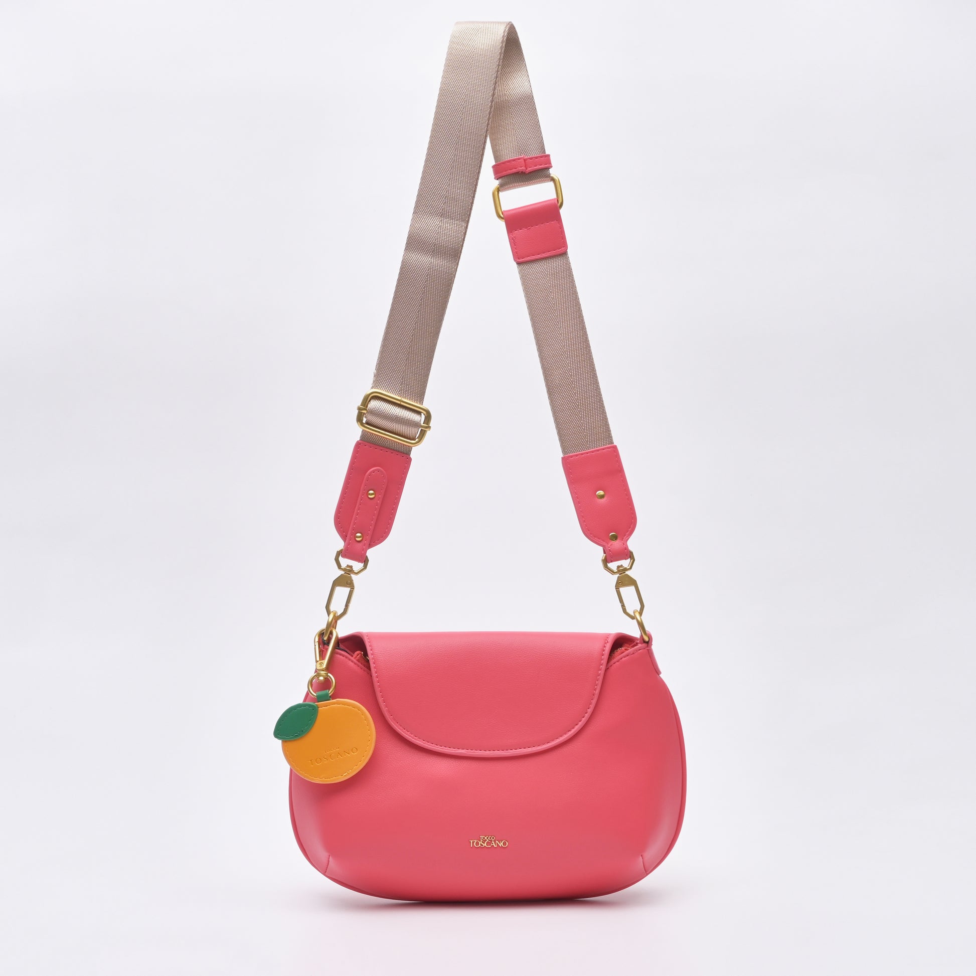 Red Orange Charm Crossbody Bag - TLSB2911PN3MK4 - Tocco Toscano Malaysia