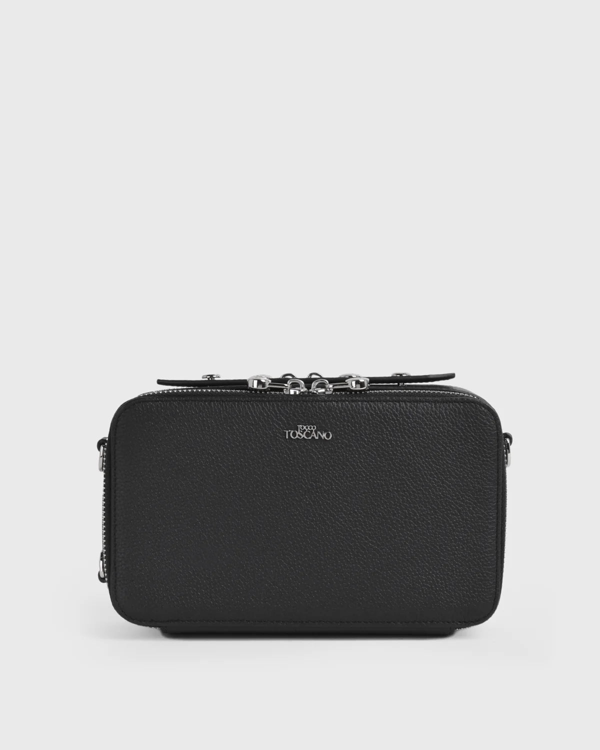 Black Kylie Train Case Top Handle Crossbody Handbag - TLHB2211LN3NE4 - Tocco Toscano Malaysia