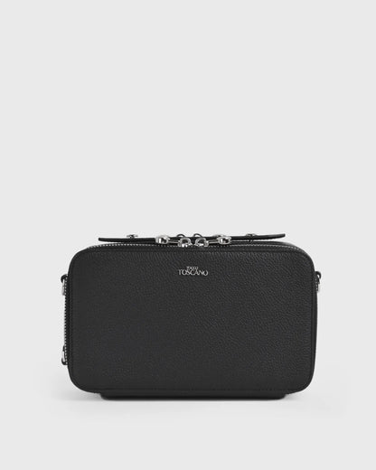 Black Kylie Train Case Top Handle Crossbody Handbag - TLHB2211LN3NE4 - Tocco Toscano Malaysia