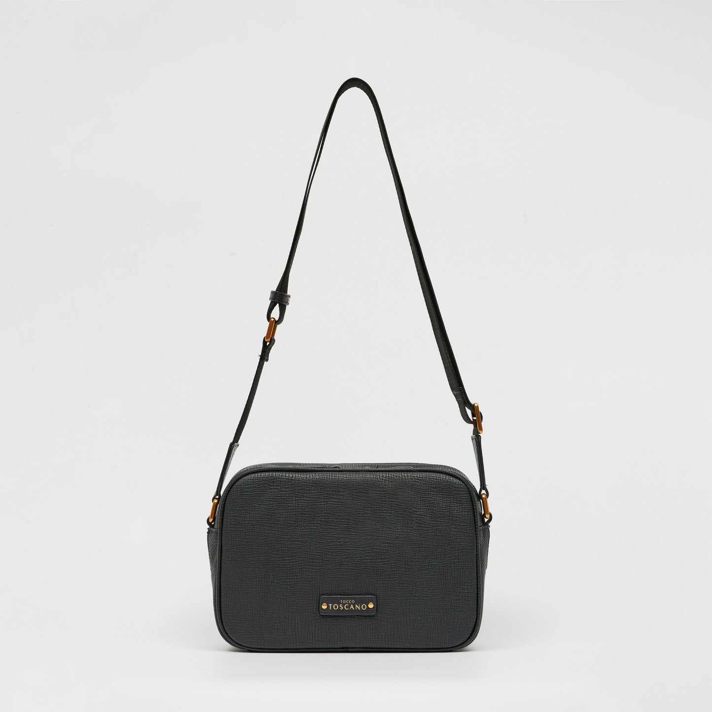 Alfred Leather Sling Bag With Gold-Tone Hardware - TGCB1423LN3NL2 BLACK - Tocco Toscano Malaysia