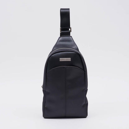 Stefao Casual Nylon Chest Bag With Front Zip Pocket - TGEB1934NN3MK2 Black - Tocco Toscano Malaysia