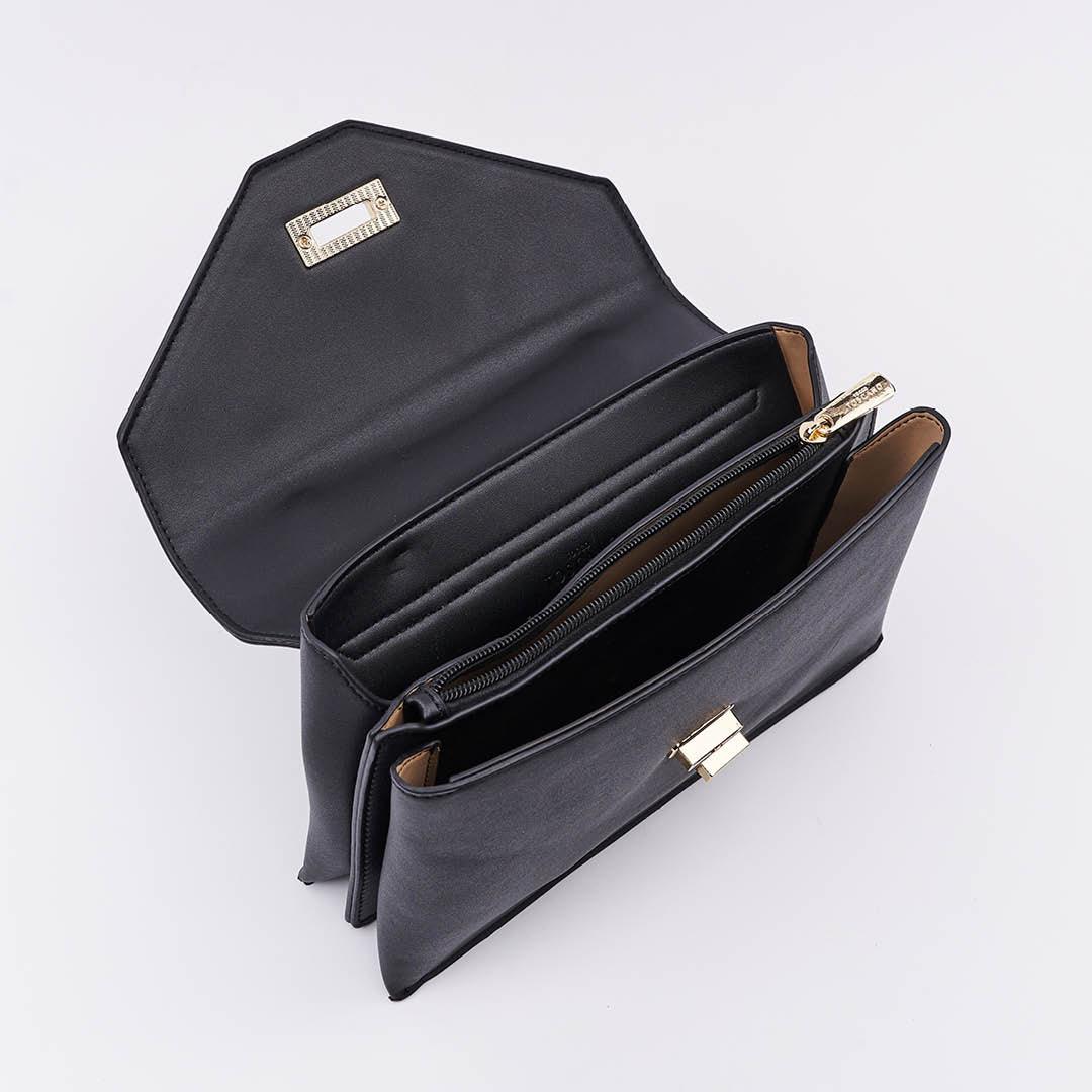 Demure Flap Top Handle Crossbody Handbag - Tocco Toscano